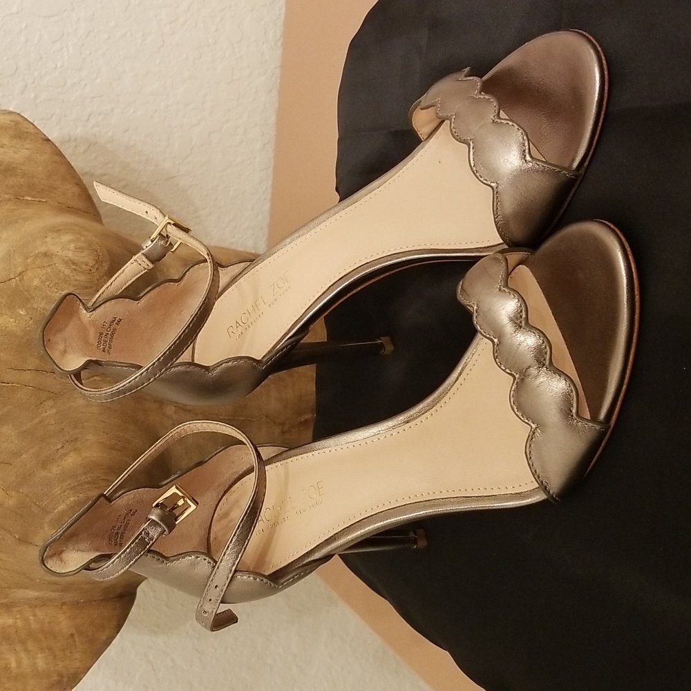 Rachel Zoe AVA Scalloped Bronze Sandals